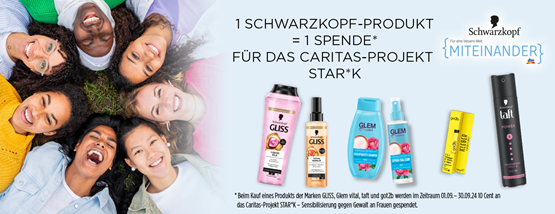 Gewinnspiel: Schwarzkopf Pflegepakete der dm Miteinander Initiative