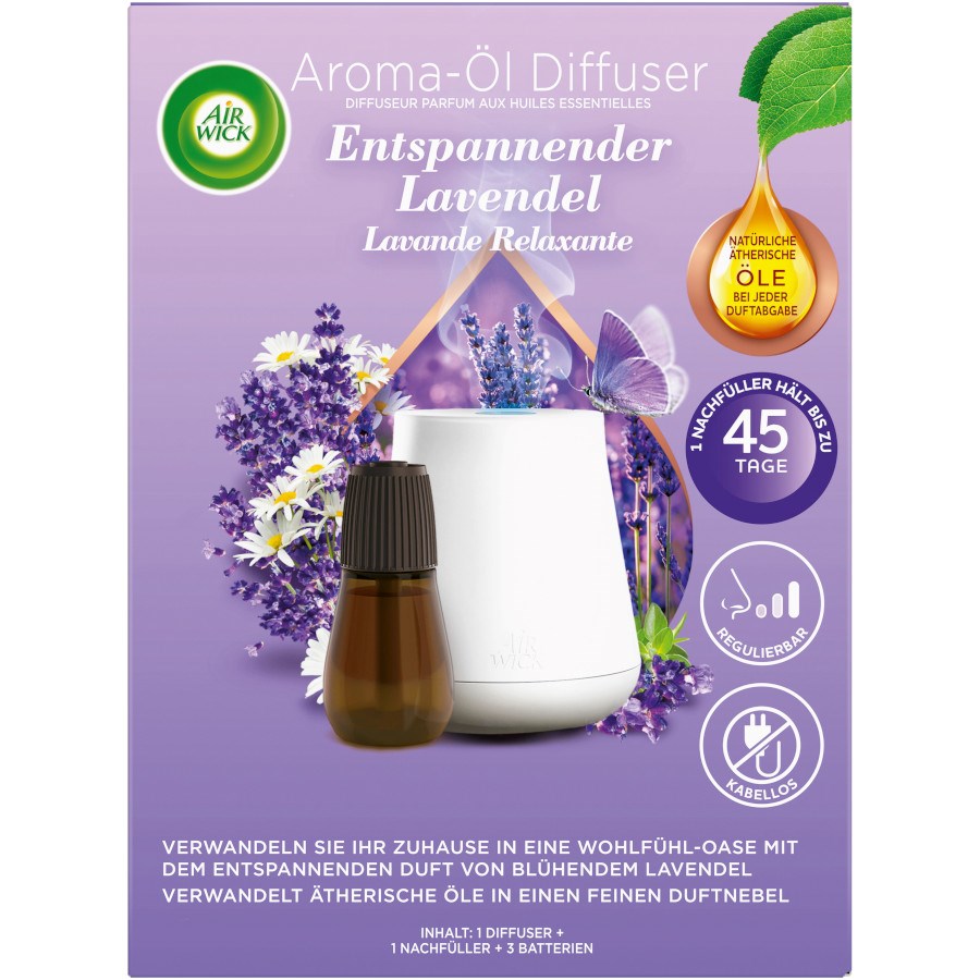 „Aroma-Öl Diffuser Starter-Set Entspannender Lavendel“ bei dm