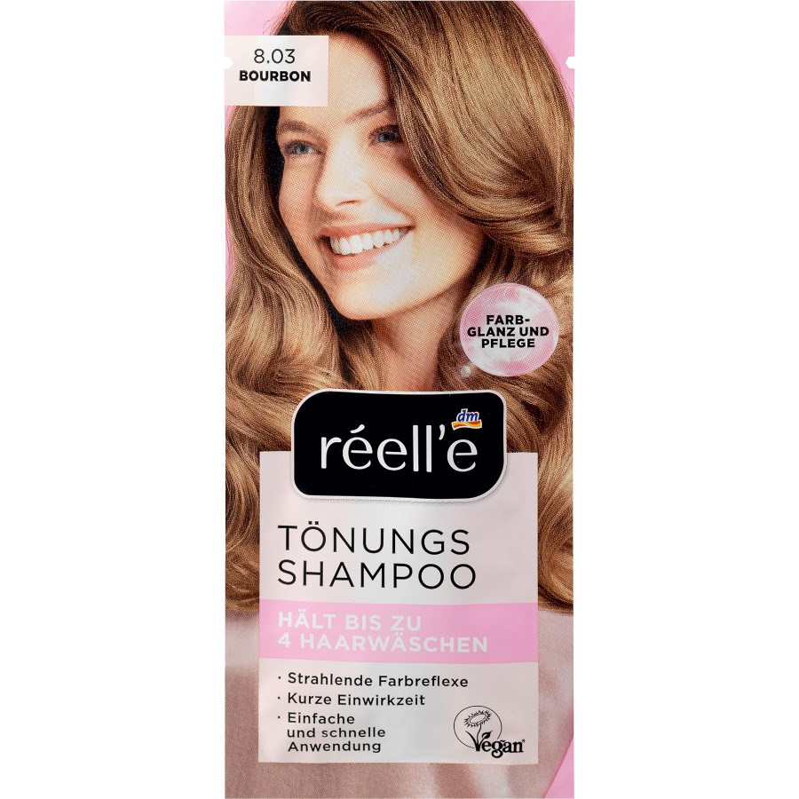 „Tönungsshampoo Bourbon 8.03“ von réell‘e bei dm ACTIVE BEAUTY: dm Magazin für Beauty und Wohlbefinden plus Expertise vom dm friseur- & kosmetikstudio